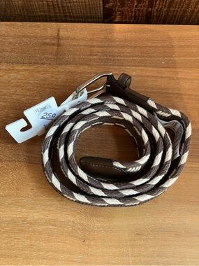 Men’s Brown / White Belt Casual (Size XL 40 - 42) Braided Fabric